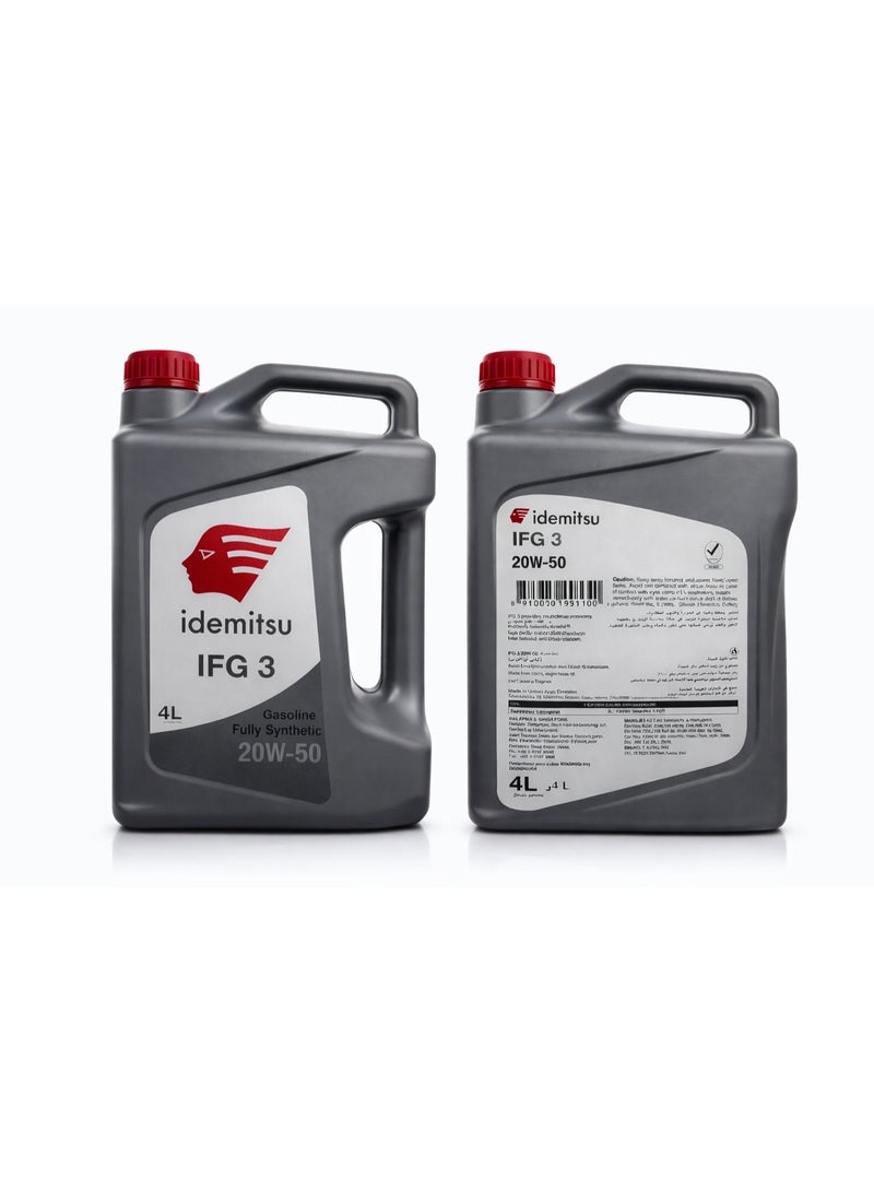 Idemitsu زيت محرك إيدميتسو IFG 3 20W-50 اصطناعي كامل – 4 لتر - Image 2
